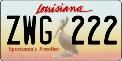 LA license plate ZWG222