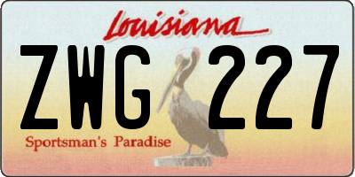LA license plate ZWG227