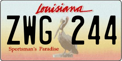 LA license plate ZWG244