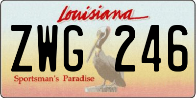 LA license plate ZWG246