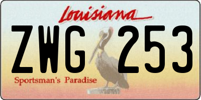 LA license plate ZWG253