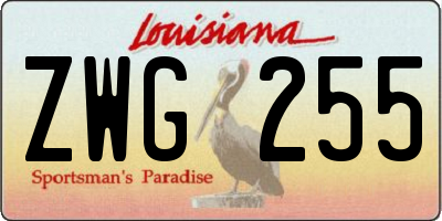 LA license plate ZWG255