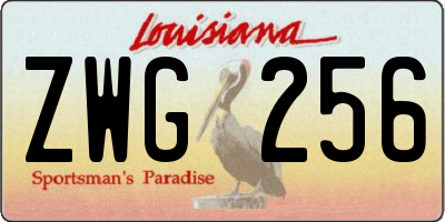 LA license plate ZWG256