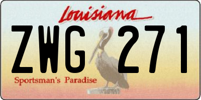 LA license plate ZWG271