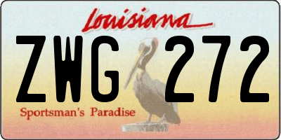 LA license plate ZWG272