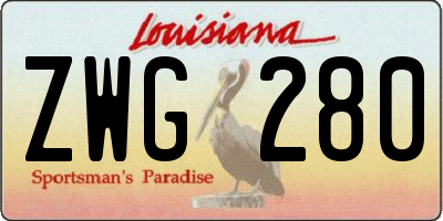 LA license plate ZWG280