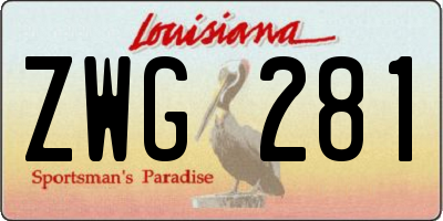 LA license plate ZWG281