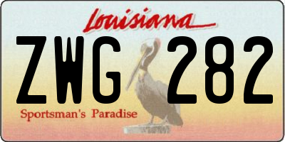 LA license plate ZWG282