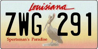 LA license plate ZWG291