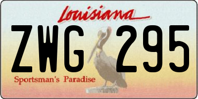 LA license plate ZWG295