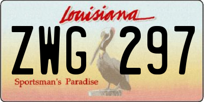 LA license plate ZWG297