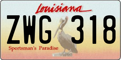 LA license plate ZWG318