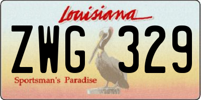 LA license plate ZWG329