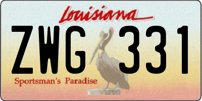 LA license plate ZWG331