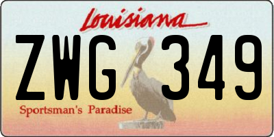 LA license plate ZWG349