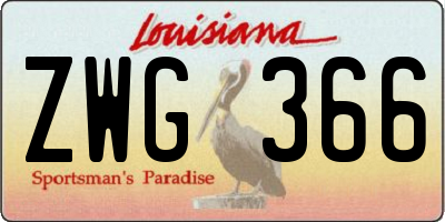 LA license plate ZWG366