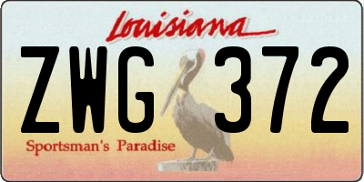 LA license plate ZWG372