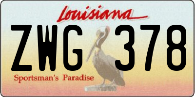 LA license plate ZWG378