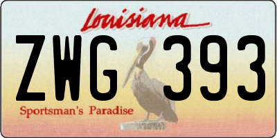 LA license plate ZWG393