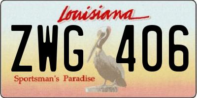 LA license plate ZWG406