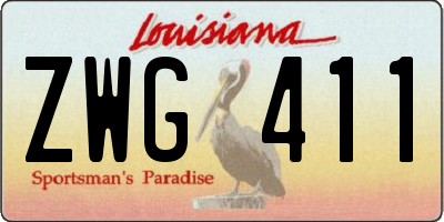 LA license plate ZWG411