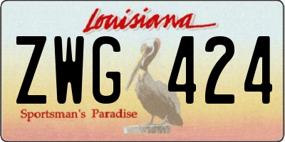 LA license plate ZWG424