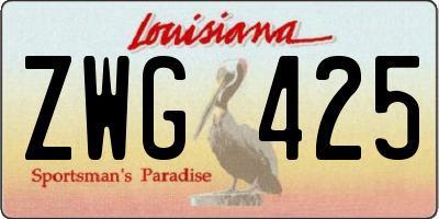 LA license plate ZWG425