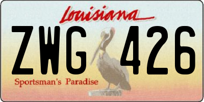 LA license plate ZWG426