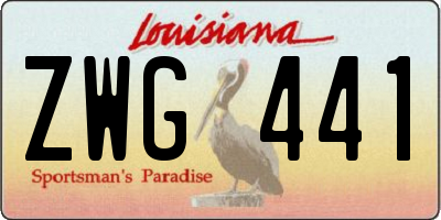 LA license plate ZWG441