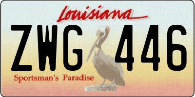 LA license plate ZWG446