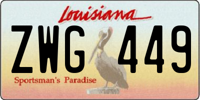 LA license plate ZWG449