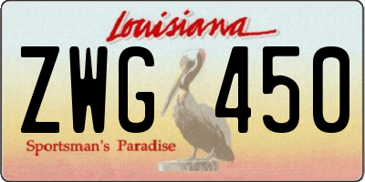LA license plate ZWG450