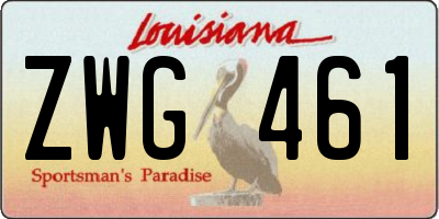 LA license plate ZWG461