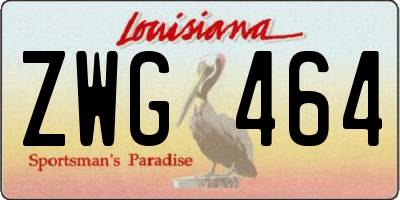 LA license plate ZWG464