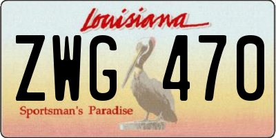 LA license plate ZWG470