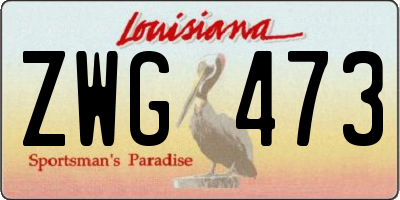 LA license plate ZWG473