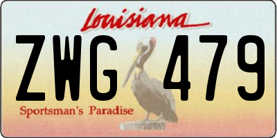 LA license plate ZWG479