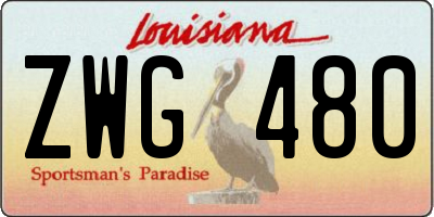 LA license plate ZWG480