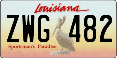 LA license plate ZWG482
