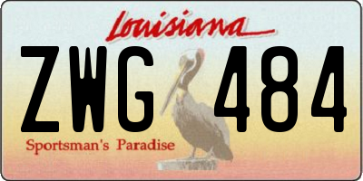 LA license plate ZWG484