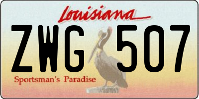 LA license plate ZWG507