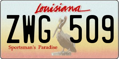 LA license plate ZWG509