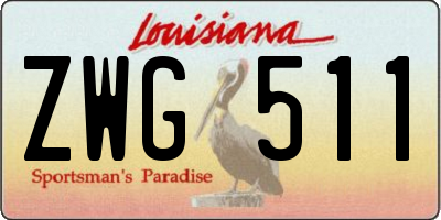 LA license plate ZWG511