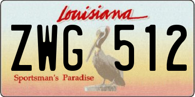 LA license plate ZWG512