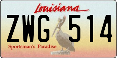 LA license plate ZWG514