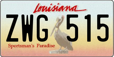 LA license plate ZWG515