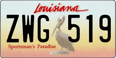 LA license plate ZWG519