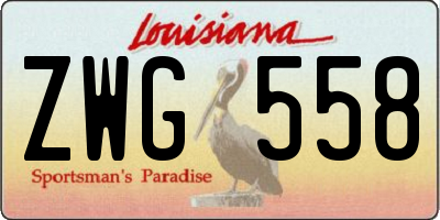 LA license plate ZWG558