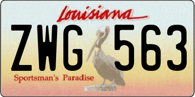 LA license plate ZWG563