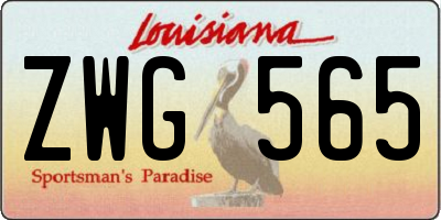 LA license plate ZWG565